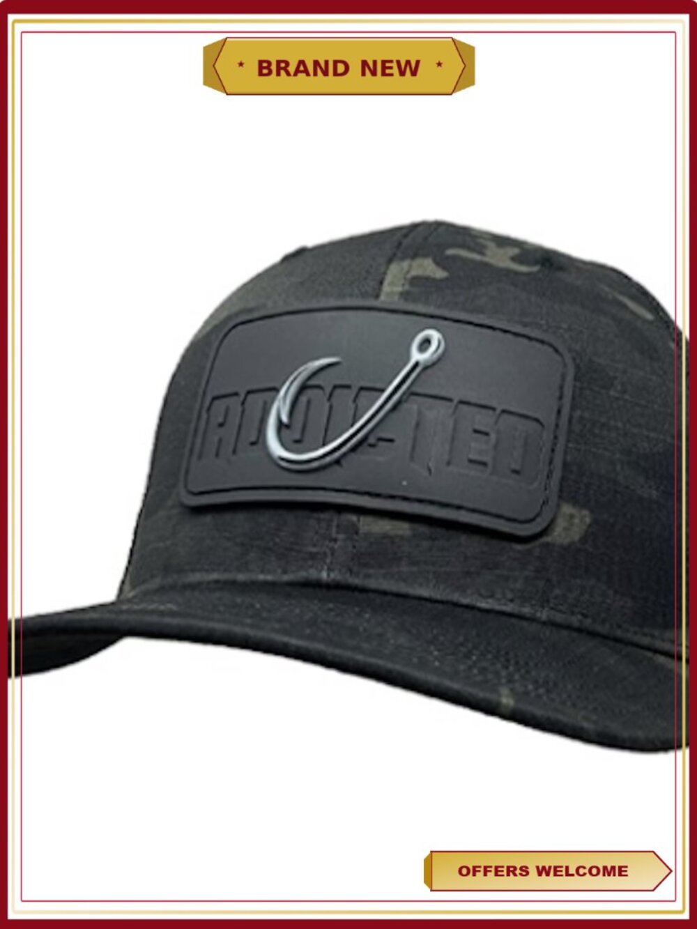 Stealth Hook Patch Camo Trucker Hat Breathable Mesh Back Adjustable